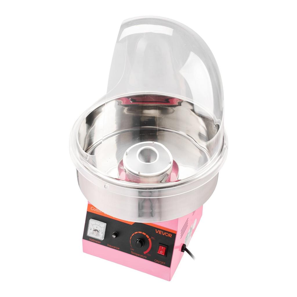 Electric Cotton Candy Machine, 1000W Commercial Floss Maker With Cover, Commercial Cotton Candy Machine w/Stainless Steel Bowl & Sugar Scoop, Ideal