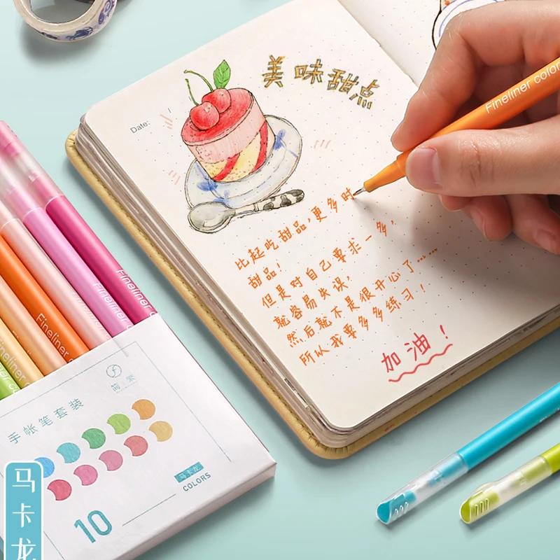 10 Colors X 4 Boxes Fineliner Pen Set 0.4mm Waterproof Manga Markers Fine Point Drawing Pens for Sketching Journaling Art Supplies