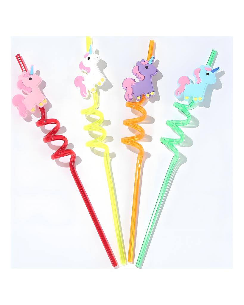 Popular Cartoon Unicorn Animal Art Art Straw Child Birthday Party Drink Decoration Girl