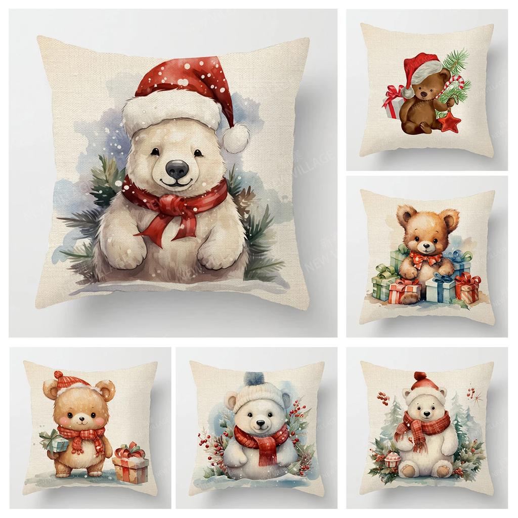Dekoratives Kissen Wohnzimmerdeko Sofakissenbezug 40*40 40x40cm 60x60cm 45x45cm 50x50cm Pflanze Winter Frohe Weihnachten