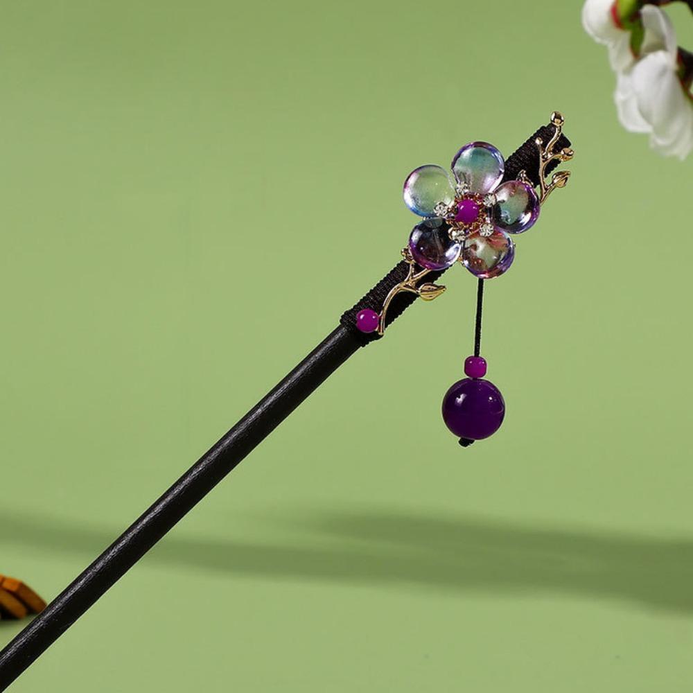 Handmade Flower Hair Sticks Ancient Style Hanfu Hair Fork Hair Stick Pins  for Hanfu