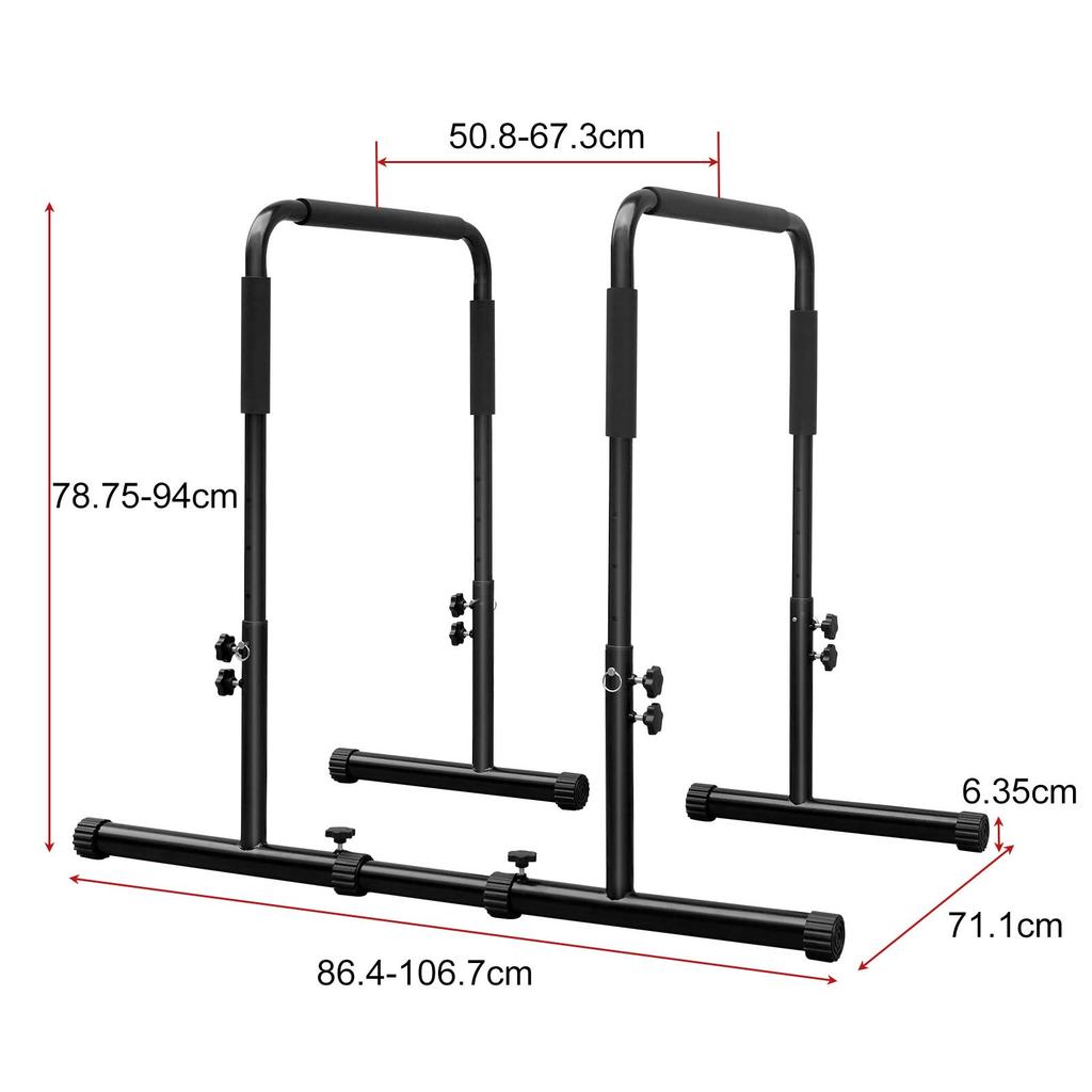 Adjustable Dip Bar Station, Heavy Duty Parallette & Parallel Bars, Stable Dip Stands for Home Gym, Calisthenics & Upper Body Workout Equipment