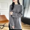 Women's Mid-Length Zipper Pullover Sweater - New Autumn/Winter Casual Knit Round Neck Top
