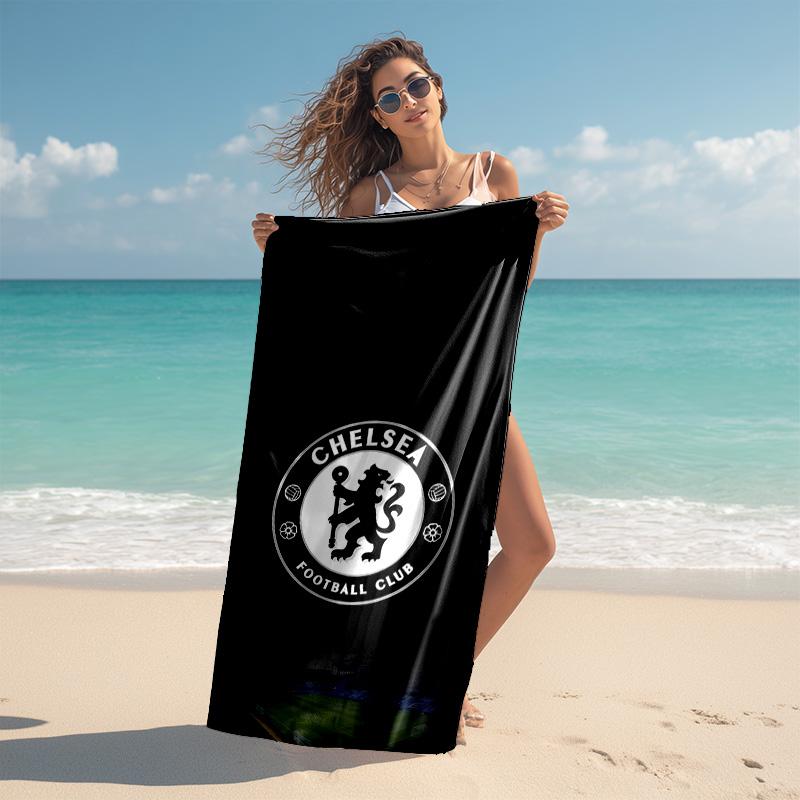 Proof Beach Towel with Chelsea FC Logo Pattern - Soft,absorbent,quick-drying,machine Washable - Perfect for Swimming,camping,bathing