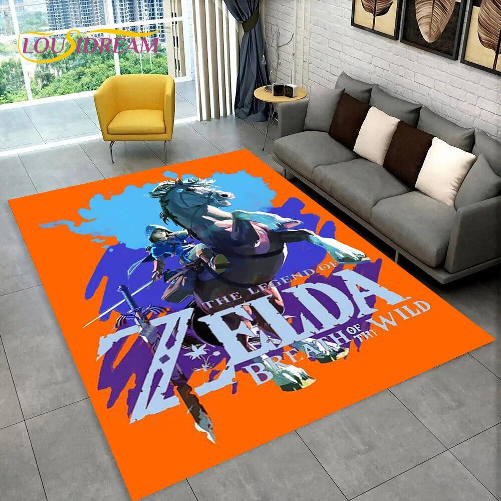 3D Z-Zelda2 HD Link Spiel Cartoon Teppich Teppich für Schlafzimmer Wohnzimmer Zuhause Sofa Dekoration, Kinder Spielen Große Dekor Bodenmatte