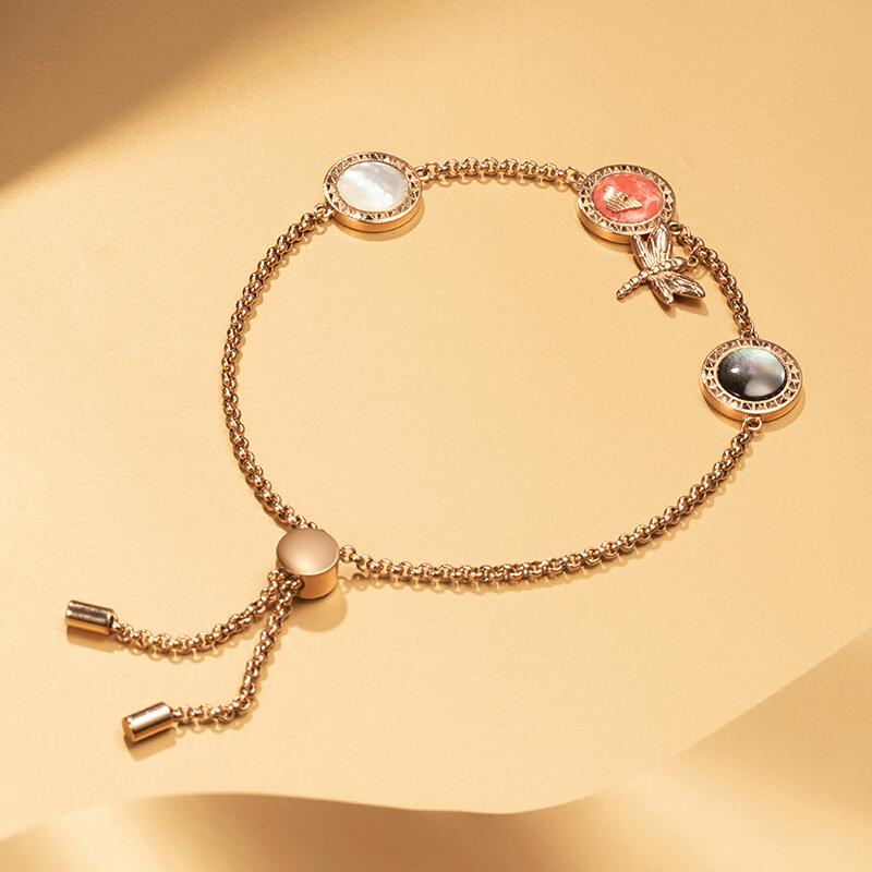 Emporio Armani Dragonfly Necklace Stainless Steel Bracelet Women necklaces Rose-Gold EGS2566221