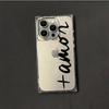 Clear Square Back Tube Case Protection For iPhone 15 Plus 14 Pro Max 13 16 ProMax 11 12 Anti-Oxygen,English Alphabet Pattern Casing