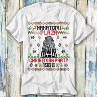 Nakatomi Plaza 1988 Christmas Party 80's Die Movie Bruce T Shirt Meme Gift Funny Top Tee Style Unisex Gamer Movie Music 835