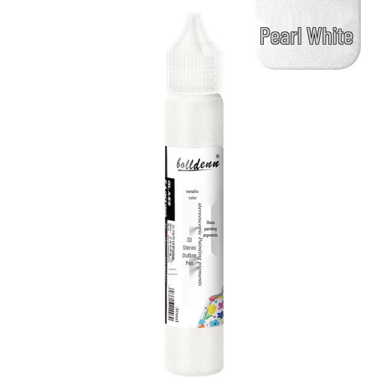 30ml Gold 3D Glass Paint Pen - Waterproof, No-Bake Acrylic for DIY.