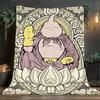 1Pc MajinBuu Print Flannel Blanket, High quality Comfortable for All Seasons, Warmth and Comfort, Perfect for Christmas Gifts