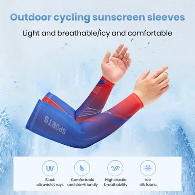 1 Pair Cooling Arm Sleeves Super Soft Breathable Moisture-Wicking Sun Protection Outdoor Sports