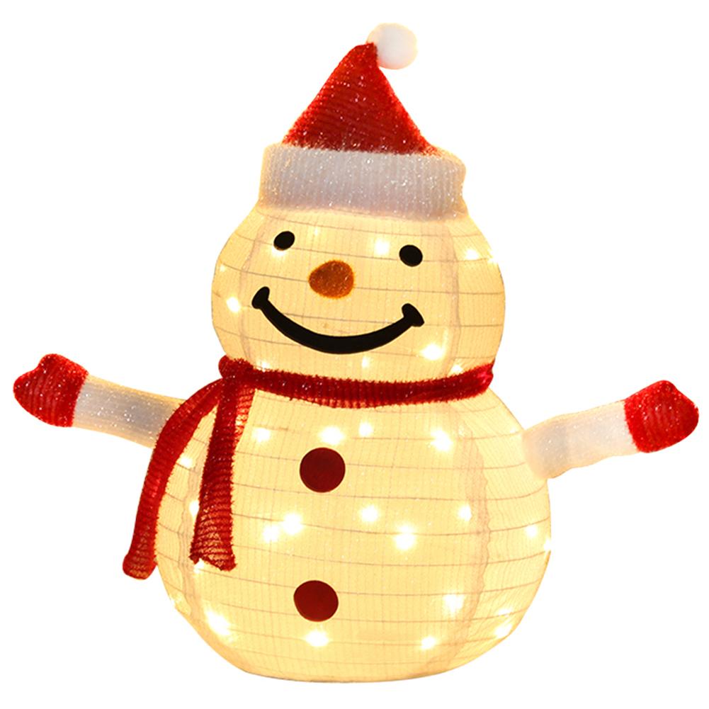 

Christmas Cute Light String Decorations LED Glowing Snowman Light IP65 Waterproof Folding Ornament Lantern for Home Xmas Decor