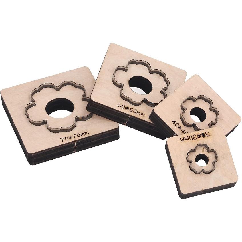 Leather Cutter Tool,Leather Die Cutter Tool, 4Pcs Leather Cutting Flower Pattern Accurate Clean Cutting Leather Punching Die for Cardboard Clay
