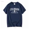 Colorado Flag Vacation Souvenir Mountains Womens or Mens Crewneck T Shirt Long Short Sleeves Vintage Washed Breathable Casual