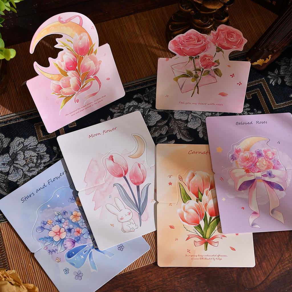 3D Floral Greeting Card for Birthday or Teacher's Day - Simple and Creative