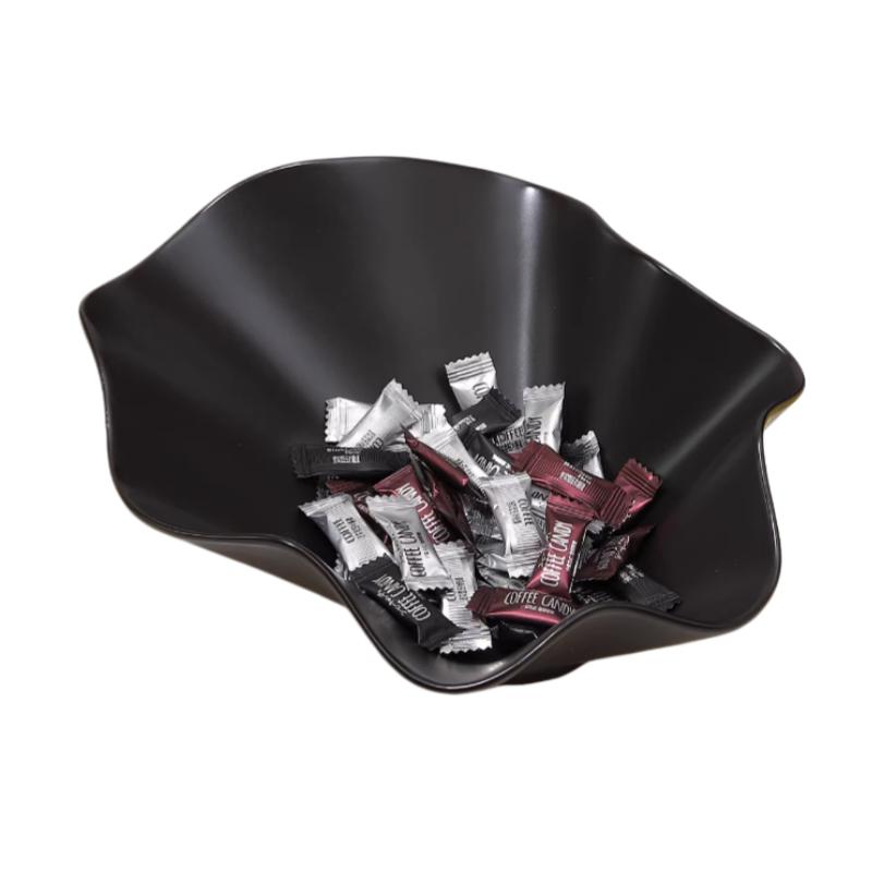 Geometric Folded Bowl Ceramic Fruit Plate Desk Storage Container Candy Bowl Silver Tray Trays Decorative Jewelry Dish