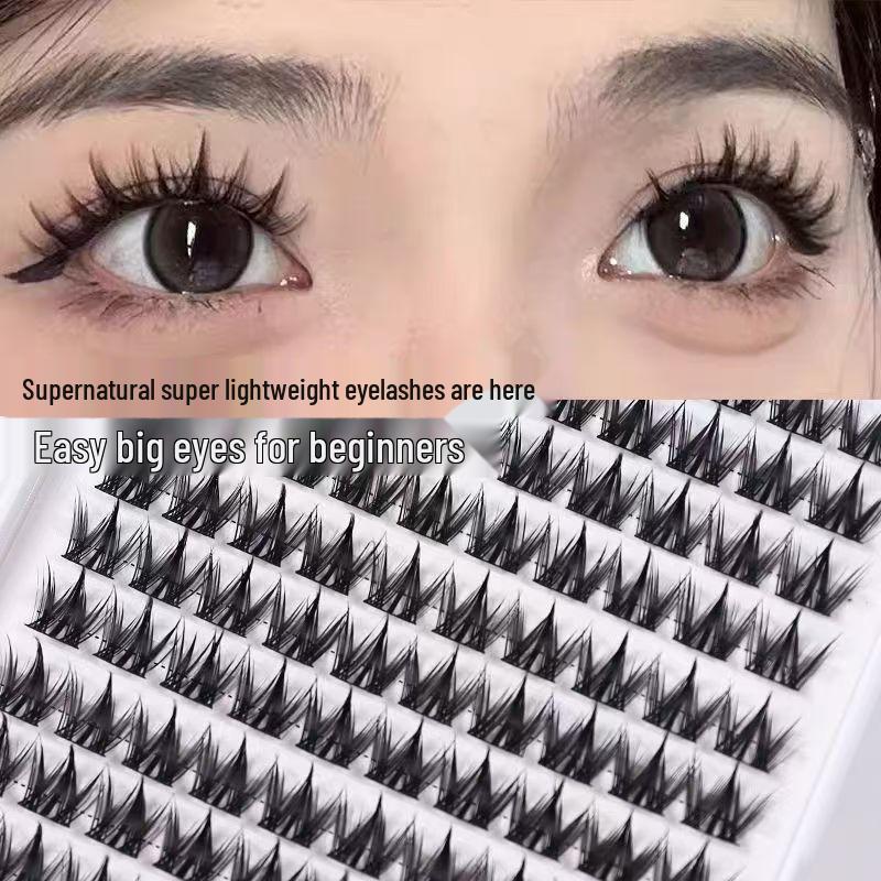 Manga Dog Eyes Natural Adhesive-free False Eyelashes - Three-step Thick for a Photogenic Look