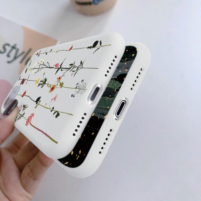 Flower Patterned Soft Silicon Case For Xiaomi Redmi Note 13 Poco C65 Samsung M35 A55 S24 iPhone Huawei Honor Realme Camera Protective Shockproof Cover