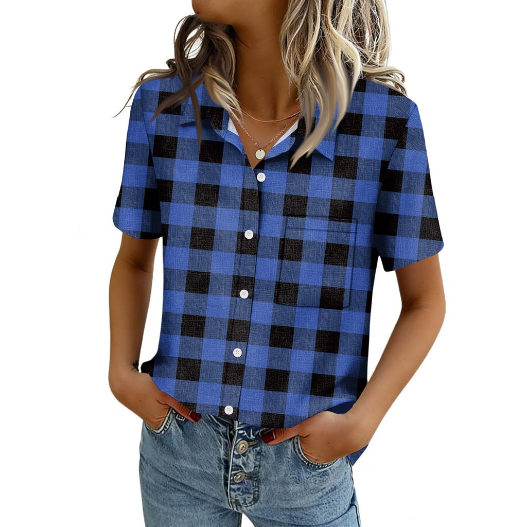 Women Blouses Short Sleeve Button Down Shirts Business Casual Dressy Work Tops Summer Spring Clothes