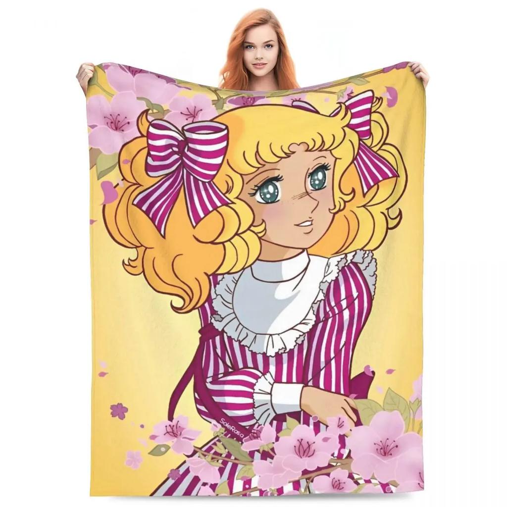 Candy Candy Manga Fleece Blankets Drama Adventure Custom Throw Blankets for Sofa Bedding Lounge