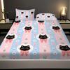 3pcs Cartoon Cute Cat Printed Chipless Bed Sheet Set Multi Size Soft Bed Cover Bedroom Bedding Decoration