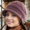 Middle Aged and Elderly Women's Autumn and Winter Mother's Hat Plus Velvet and Thickened Ear Protection Beret Fashionable Warm Knitted Woolen Hat