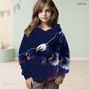 Girls Long Sleeve Hoodie Bald Eagle American Flag Printed Pullover
