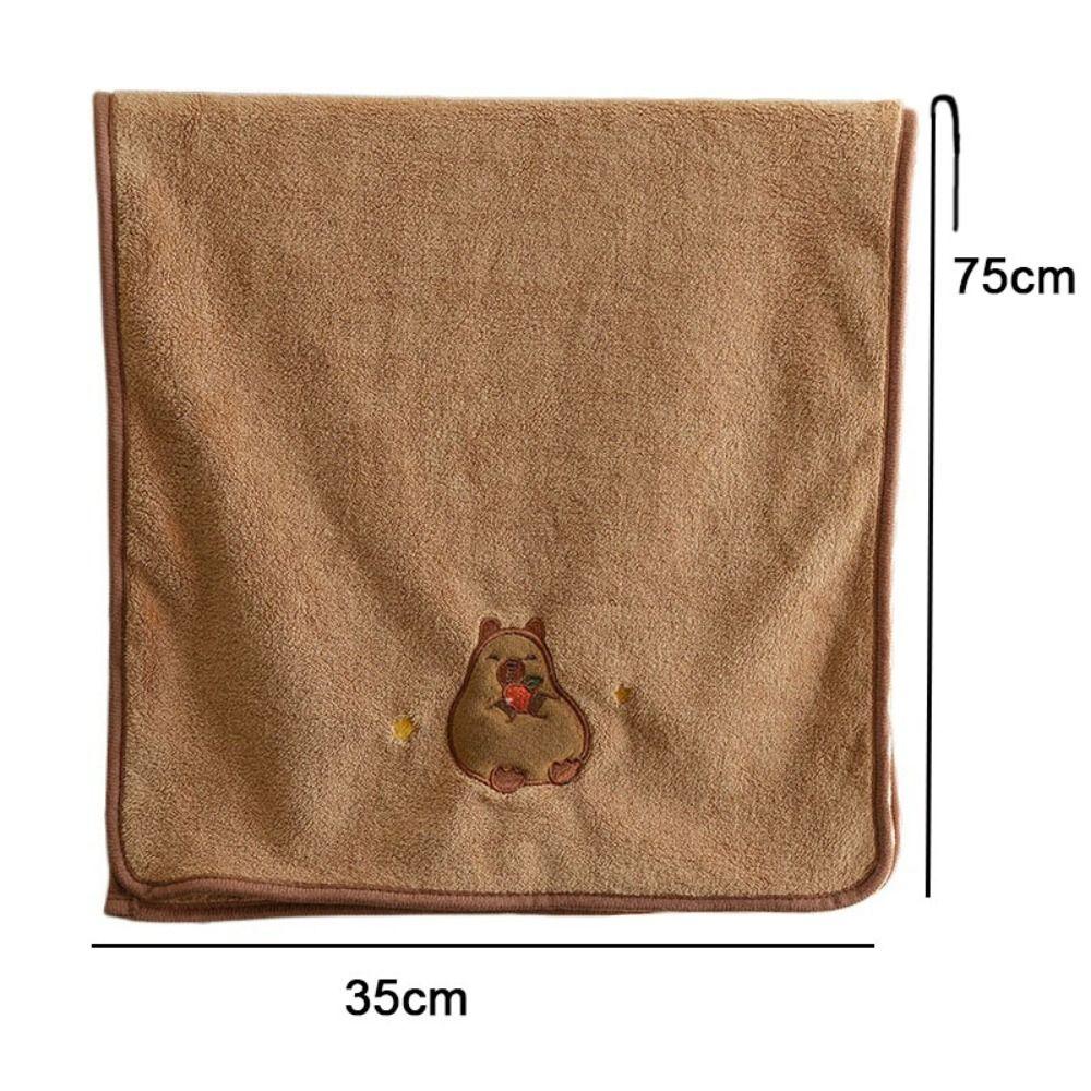 Coral Velvet Cartoon Towel Capybara Pattern Face Towel Soft Bath Towel  Bathroom