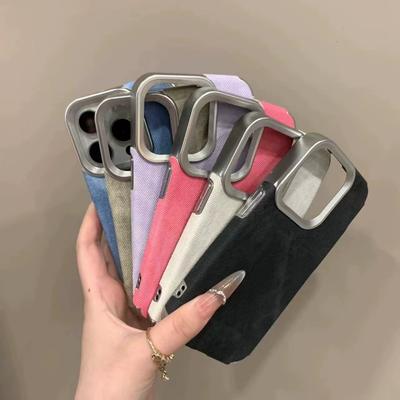 Panno Denim Retro per Custodia per Cellulare Apple 16promax, per iPhone15pro Cornice Elettrolitica 14 Nicchia 13pro 11 Custodia Protettiva Anti-caduta 12pm