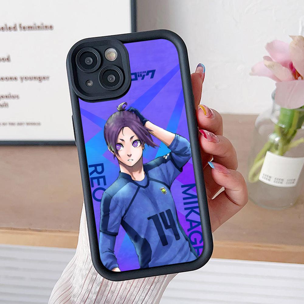 Blue Lock Reo Mikage Thicken TPU Mobile Phone Case for iPhone 17 16 15 14 13 12 11 Air Pro Max Plus Colorful Cover