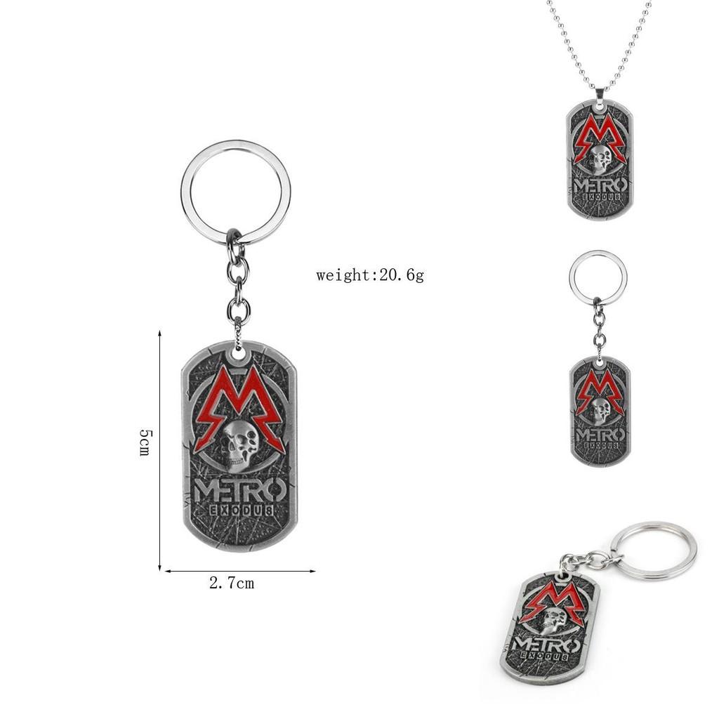 Metro Exodus Skull Pendant Necklace With Alloy Geometric Design For Game Fans