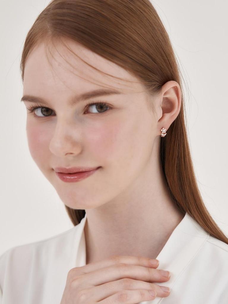 14K GF Simple Flower Petal One-Touch Earrings C24EGF207