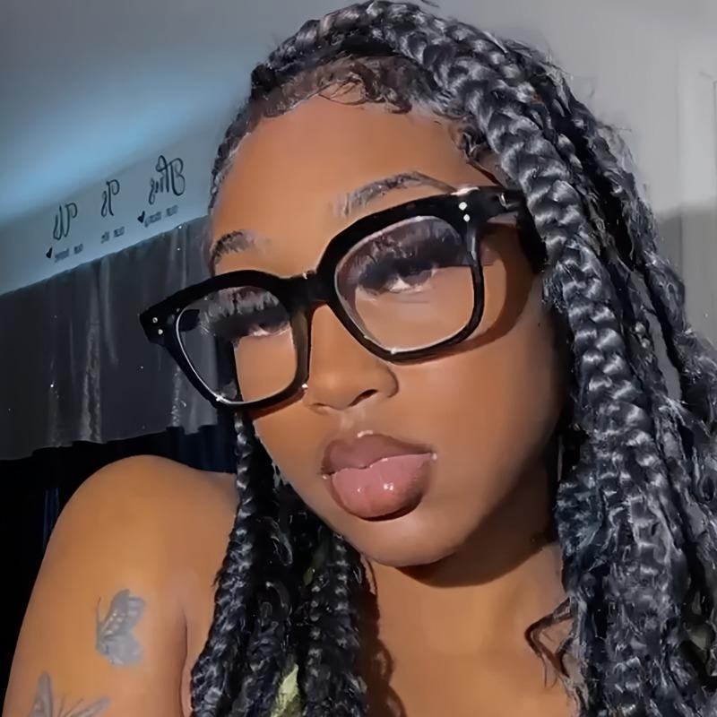 2 Pairs of Light Luxury Anti Blue Light Glasses Fashionable Rectangular Transparent Lens Computer Glasses Unisex