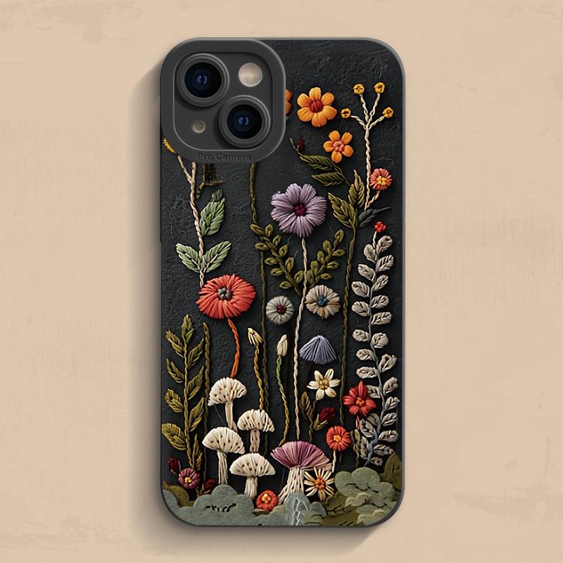 Embossed Floral Pattern Painted Phone Case for Samsung Galaxy S25 S23 S24 Ultra S22 Plus S21 S20 FE A55 A54 A35 A15 Cover