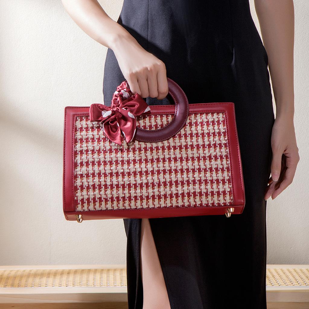 Sende Freundin Hochzeits-Handtasche Qixi-Fest Sende Geschenktasche Damen-Tasche Hochzeit Tausend Vögel Gitter