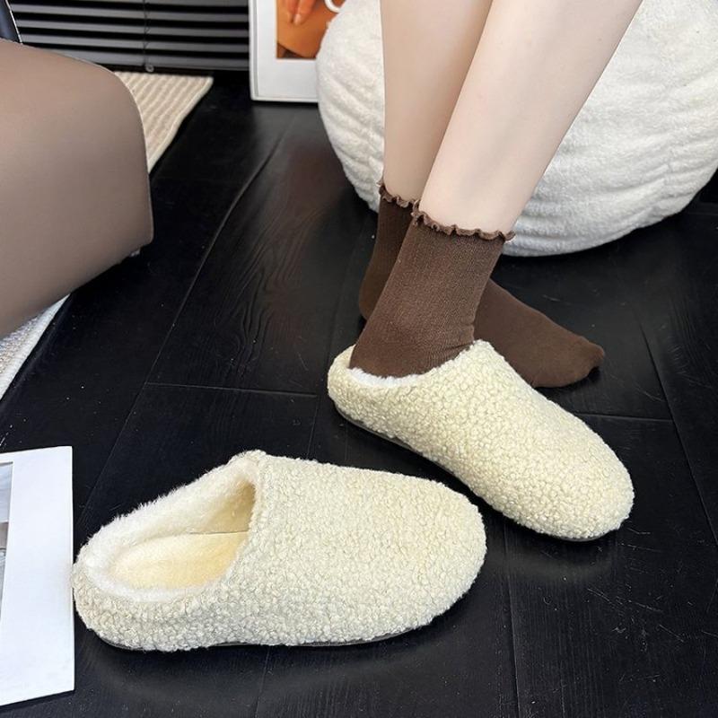 

Шерстяная обувь, Тапочки, Женская обувь, Нескользящая, Теплая и Высококачественная хлопковая обувь 35 белый