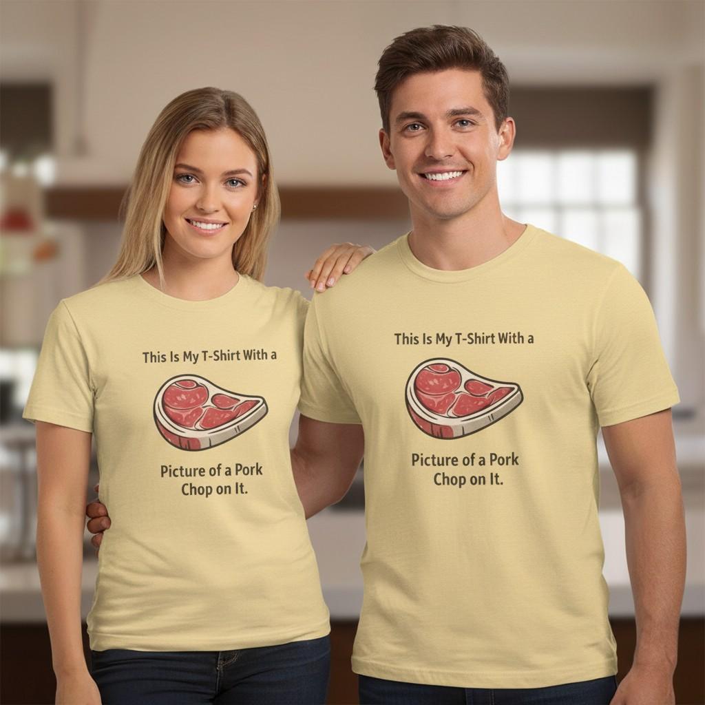 Picture of a Pork Chop Tee | Illustrated Steak Graphic Shirt S