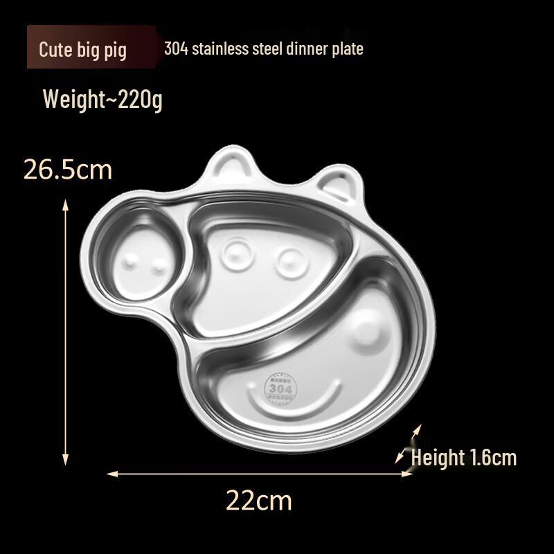 

Kids 304 Stainless Steel Divided Cartoon Meal Plate