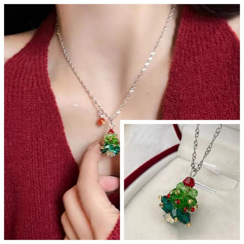 

Ожерелье и серьги «Рождественская елка» из зеленого кристалла в стиле Мори: Шикарные, Свежие и Милые Девичьи Украшения