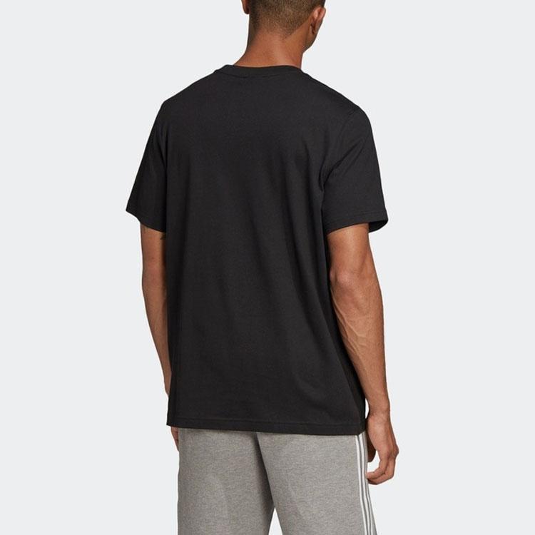 Adidas Originals Trefoil Diagram Embroidered Short Sleeve T-Shirt Men Tops Black FM3400