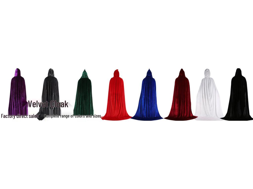 Pelerină de catifea multicoloră de Halloween - Costum de vrăjitoare/vrăjitor pentru copii și adulți