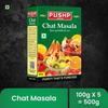 Pushp Chat Masala Tangy And Spicy Seasoning Blend For Fruits Snacks Salads And Chaats Authentic Flavor Enhancer 100G X Pack Of 5