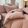 Soft Washed Cotton Bedding Set Pure Color Minimalist Brushed Comforter Cover Dorm Single Double Queen King Size