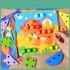 Wooden 2in1 Early Education Threading Board With Creative Puzzle For Kids Learning
