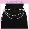 Vintage European Body Chain With Pearl Multilayer Design For Casual Summer Wear