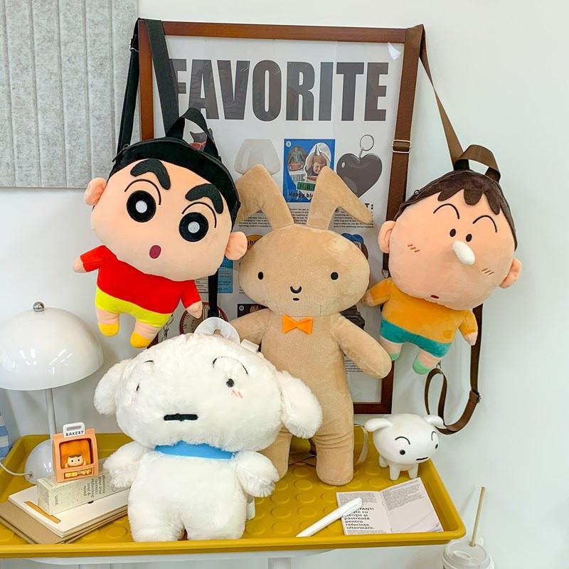 Cute Crayon Cartoon Shin Chan Boochan Dog Rabbit Plush Backpack For Students