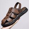 Men Black Hiking Sandals Slippers Handmade Simple Summer Brown Roman Sandals Close Toe Beach Shoes Plus Size