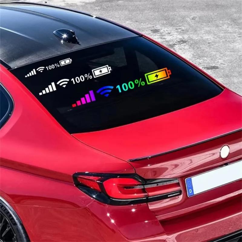 Car Windshield Stickers Signal WiFi Battery Power 100% Wifi Battery Level Signal Car Funny Sticker For Exterior Trim Accessories
