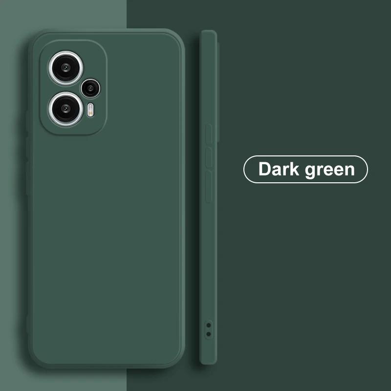

Чехол Poco F5 F 5 Pocof5, оригинальный жидкий силиконовый чехол для телефона Xiaomi Poco F5 F 5 Pro F5pro Pocof5, противоударный чехол на заднюю панель For Poco F5 Pro темно-зеленого