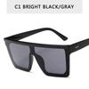 Vintage Male Sunglasses Men Brand Black Square Shades Uv400 Gradient Sun Glasses For Women Cool One Piece Designer
